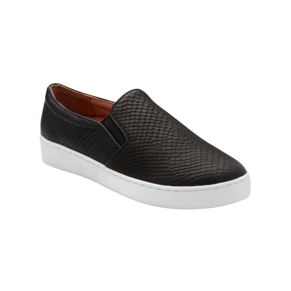 Vionic Splendid Midi Snake Slip On Sneakers Black Leather Comfort Size 7‎